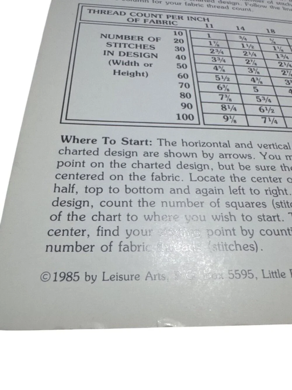 The Little Ballerina Cross Stitch Pattern Leaflet Leisure Arts 401 Booklet 1985